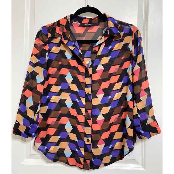 Geometric Patterned Button Up - Picture 2 of 8